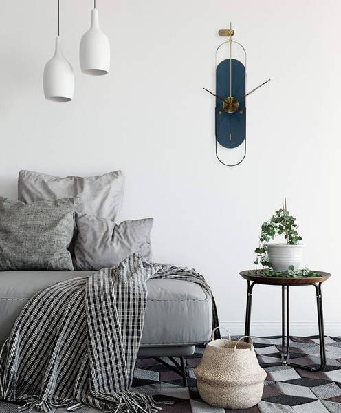 Wanduhr Wanduhren Num Blau - Holzwerkstoff - Metall - 20 x 90 x 2 cm