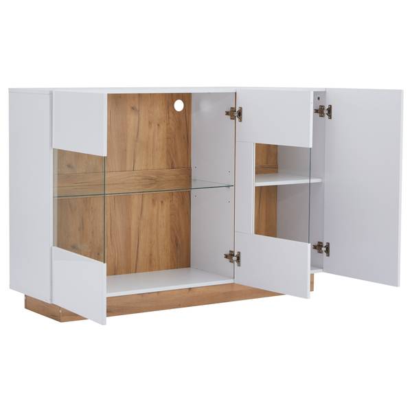 Sideboard Zecoin Weiß - Holzwerkstoff - 138 x 91 x 38 cm