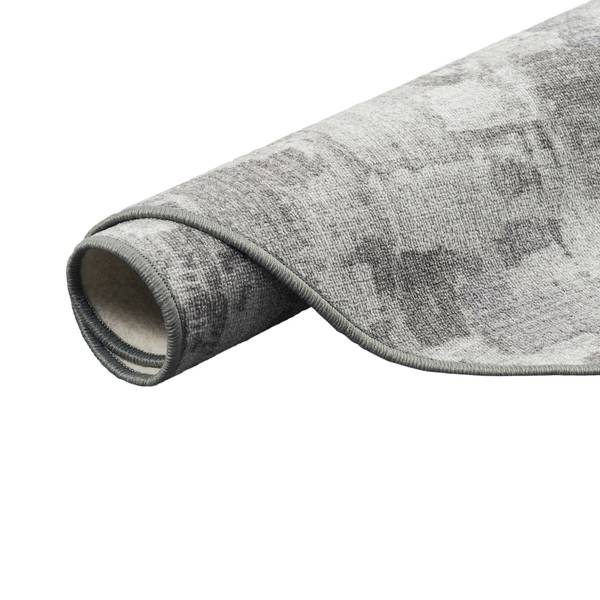 Velour Teppich Strong Trend Rund Grau - Textil - 100 x 1 x 100 cm