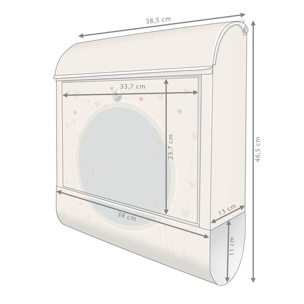 Briefkasten Stahl Große Liebe Weiß - Stahl - 38 x 46 x 13 cm