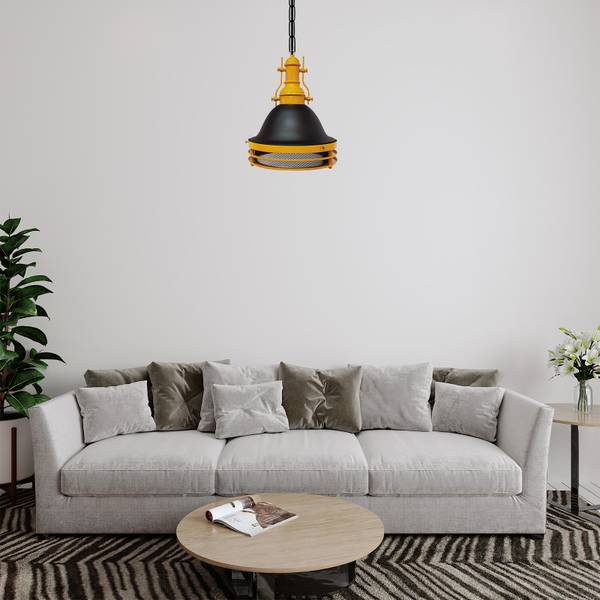 Pendelleuchte Turami Hängelampe Schwarz - Gelb