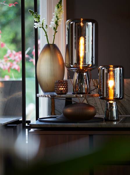 Tischleuchte Lotta Schwarz - Klarglas - 16 x 32 x 16 cm