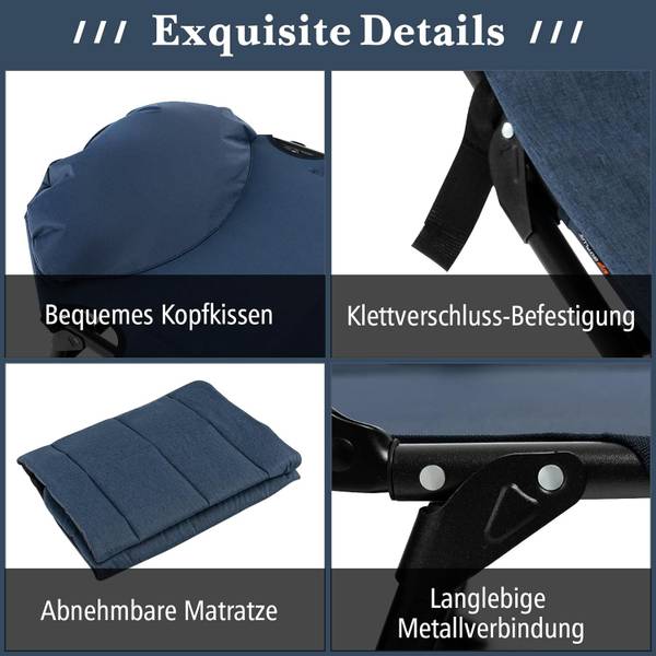 Karpfenliege ZB32918ZKDE Blau - Metall - 69 x 29 x 194 cm