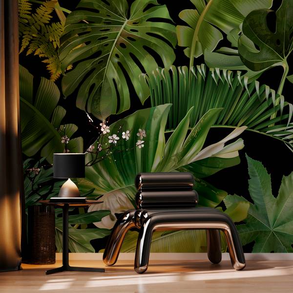 Panorama-Tapete Guyana Grün - Papier - 384 x 300 x 384 cm