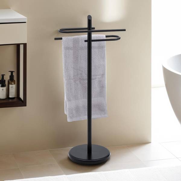 Handtuchhalter MIRO Schwarz - Edelstahl - 40 x 89 x 30 cm