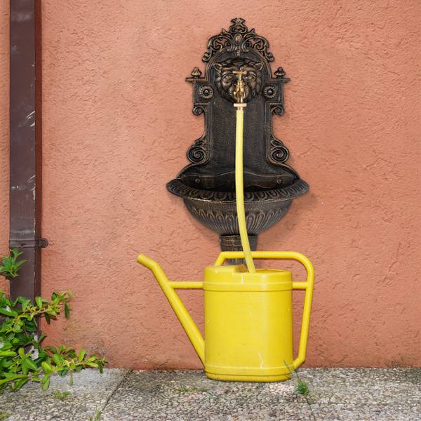 Fontaine extérieure de jardin Doré - Laiton - Fonte - 35 x 61 x 18 cm