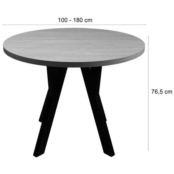 Eettafel OSENNESS taupe - zwart