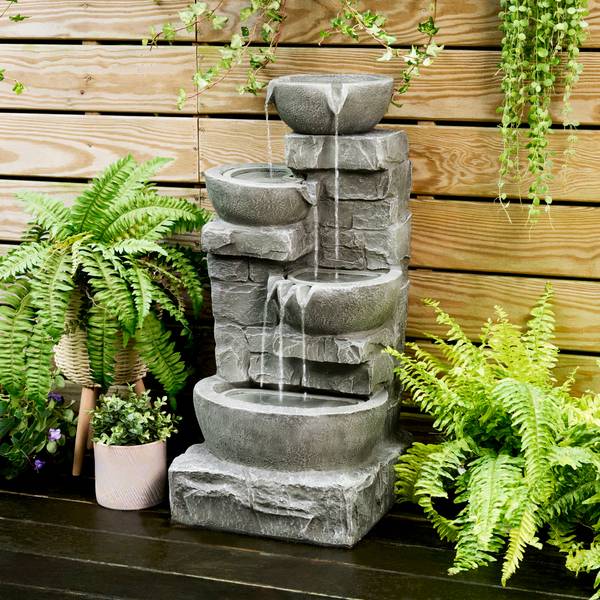 Gartenbrunnen 201601PT-EU Grau - Kunststoff - 39 x 85 x 40 cm
