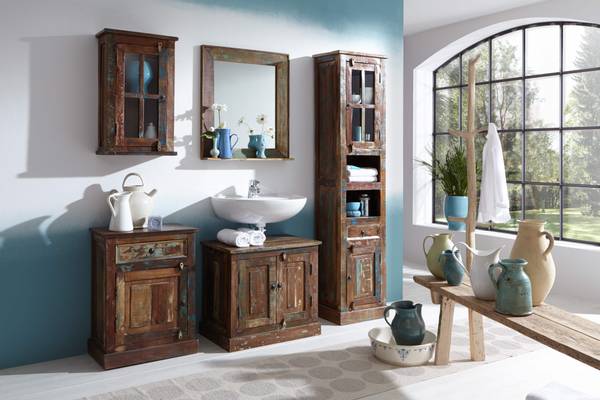 RIVERBOAT Badezimmer-Unterschrank Massivholz - 66 x 60 x 43 cm