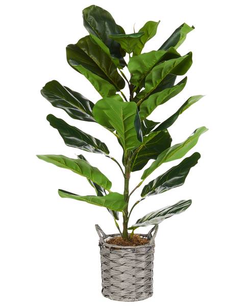 Kunstpflanze FIDDLE LEAF TREE Schwarz - Grün - Bambus - 47 x 72 x 47 cm