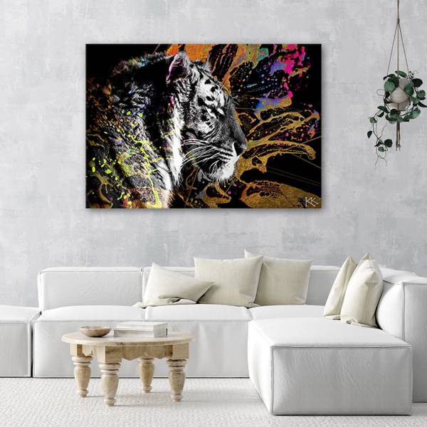 Wandbild tiger 100 x 70 cm