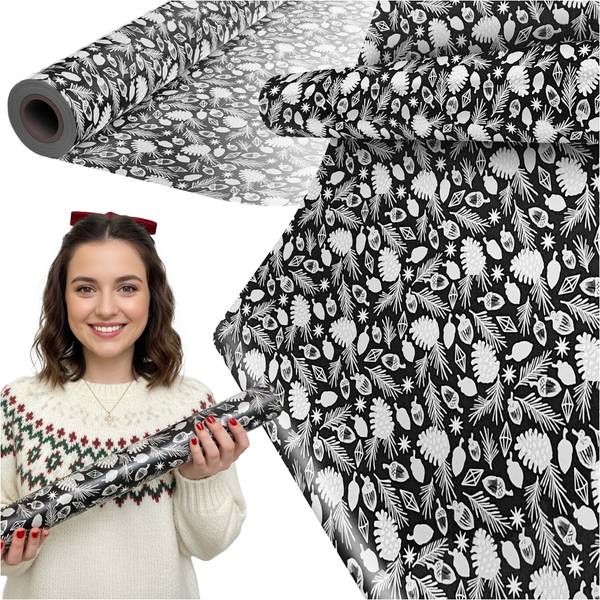 Geschenkpapier PAPERHIT Schwarz - Papier - 57 x 57 x 2500 cm