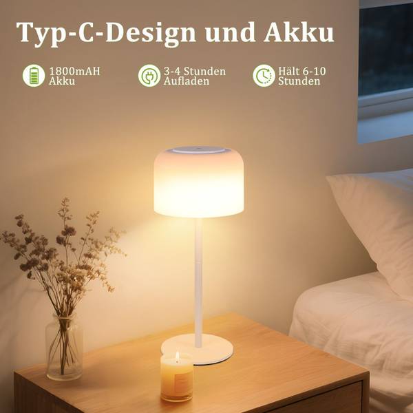 Tischlampe phky Dimmbar Weiß - Polycarbonat - 11 x 31 x 13 cm