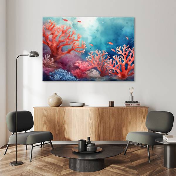 Tableau déco sur toile mer récif 60 x 40 cm