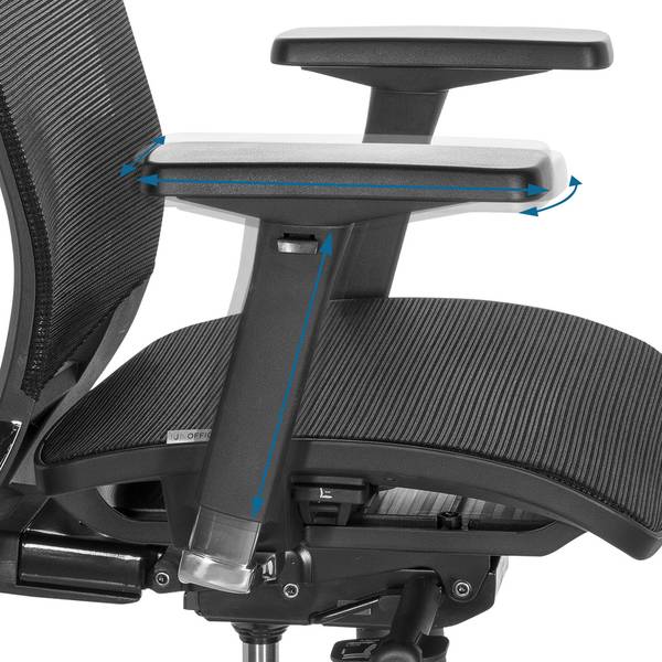 Bürodrehstuhl TOP WORK 78 Schwarz - Netzstoff - 48 x 129 x 57 cm