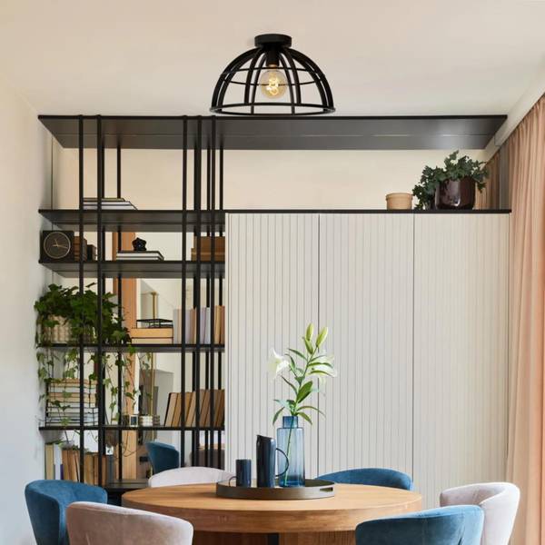 Plafonnier DIKRA Noir - Acier - 40 x 24 x 40 cm