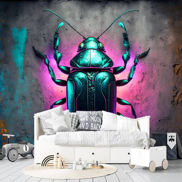 Fototapete Neon Insekten Tiere 350 x 245 cm