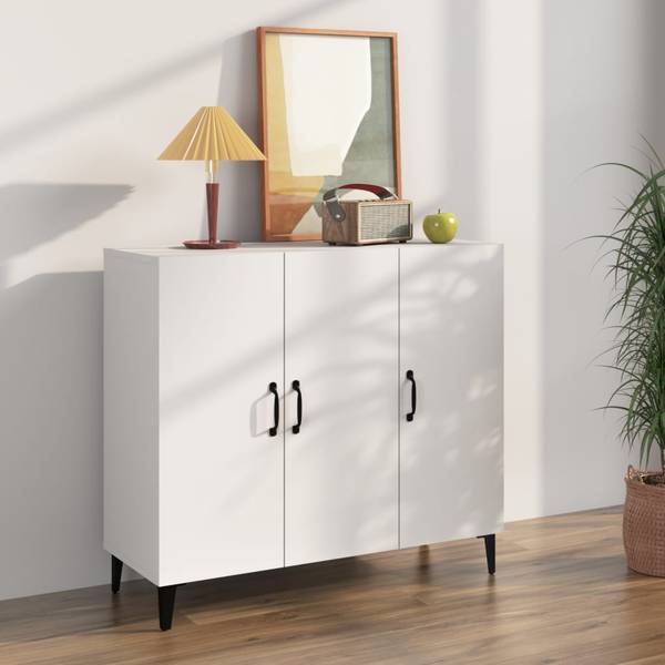 Sideboard DE902 Weiß - Holzwerkstoff - 90 x 80 x 34 cm