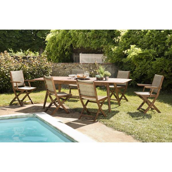 Garten-Sitzgruppen – Essbereich VICK Braun - Akazie - 100 x 75 x 180 cm