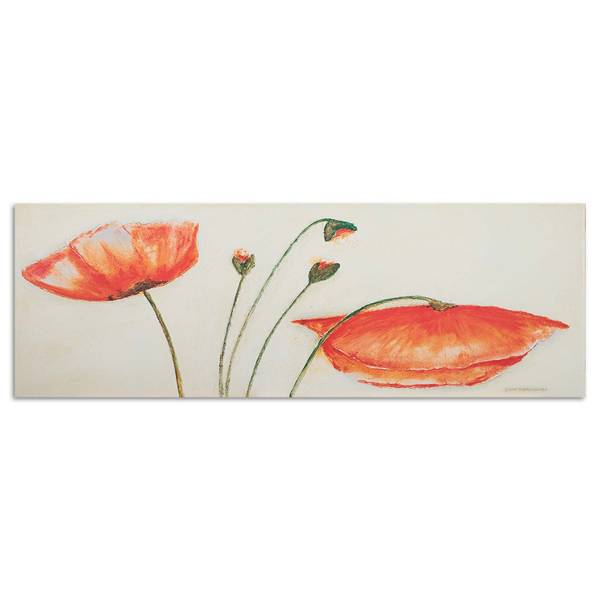 Wandbild verwelkte mohnblumen collage 150 x 50 cm