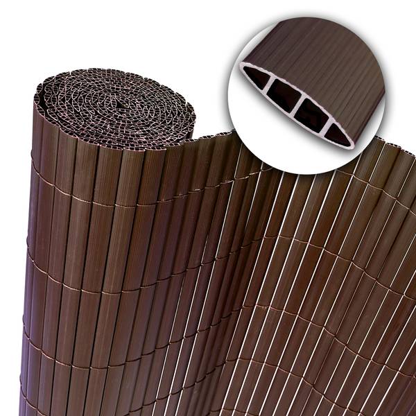 Sichtschutzzaun PVC Braun - 500 x 100 cm