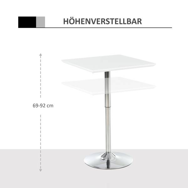 Bartisch 835-131 Weiß - Holzwerkstoff - 60 x 92 x 60 cm