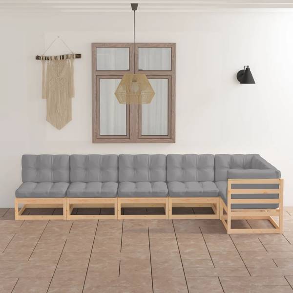 Garten-Lounge-Set 3009931-2 (6-teilig) Braun - Polyester - Kiefer - 70 x 67 x 70 cm