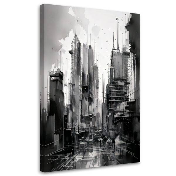 Wandbild stadt architektur aquarell 70 x 100 cm