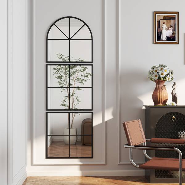 Wandspiegel 83C-009V00BK Schwarz - Glas - 2 x 180 x 60 cm