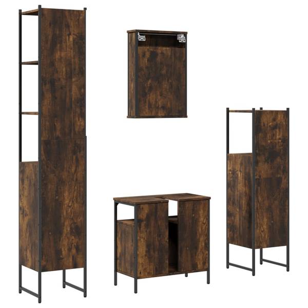 Badmöbel 3033740 4-teilig Braun - Holzwerkstoff - 30 x 60 x 60 cm