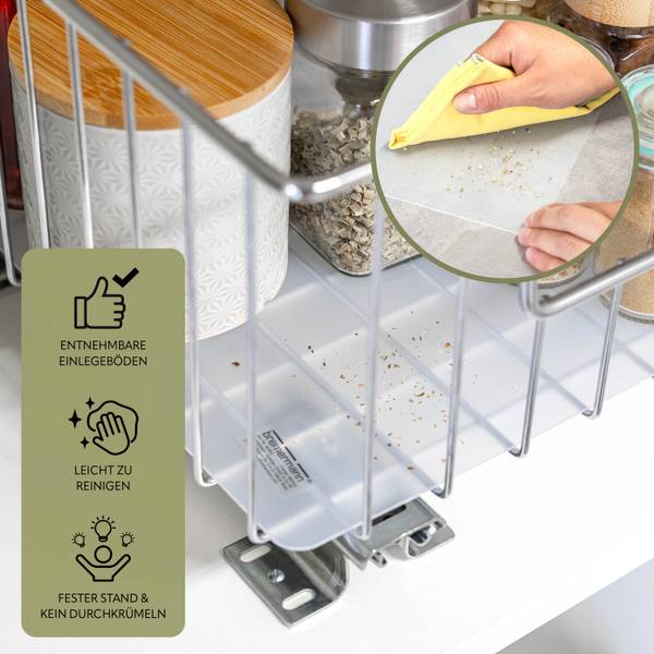 Korbauszug 60128 2er Set Silber - Metall - 40 x 20 x 29 cm