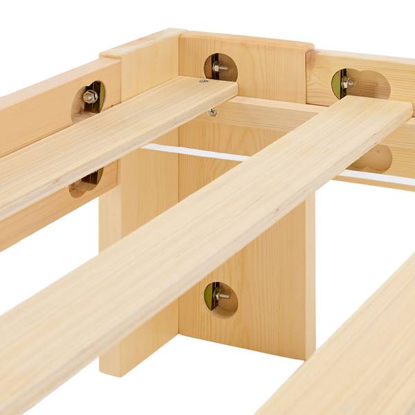 Holzbett mit Matratze 2262 Braun - Breite: 124 cm