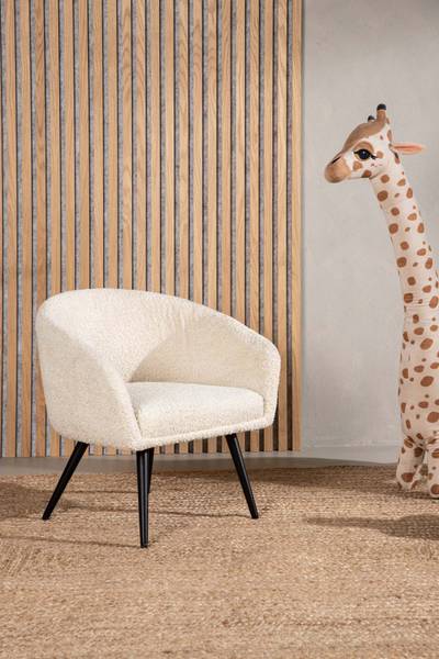 Sessel Fluffy Weiß - Holz teilmassiv - 52 x 52 x 47 cm