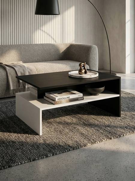 Couchtisch KVARNER mit Stauraum Weiß - Holzwerkstoff - 90 x 43 x 60 cm