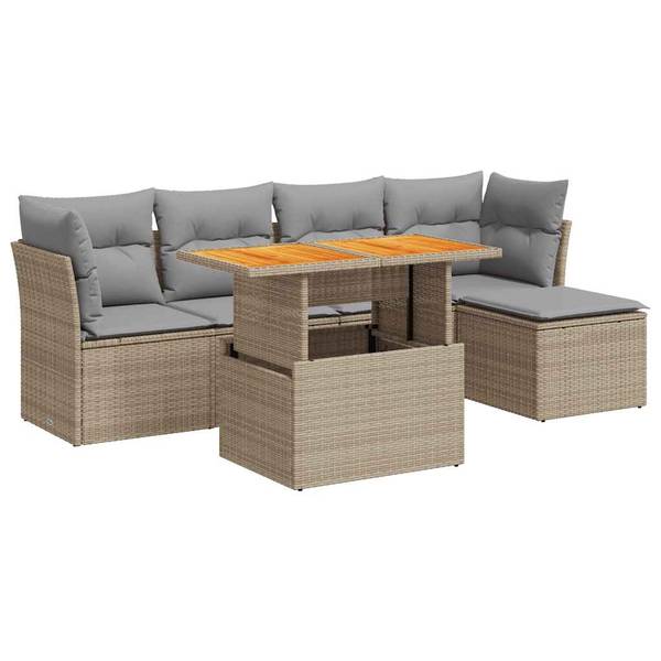Garten-Lounge-Set 3036985-2 (6-teilig) Beige - Grau