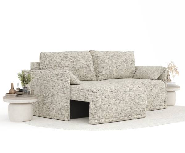 Schlafsofa mit Ecksofa Funktion Nappa Beige