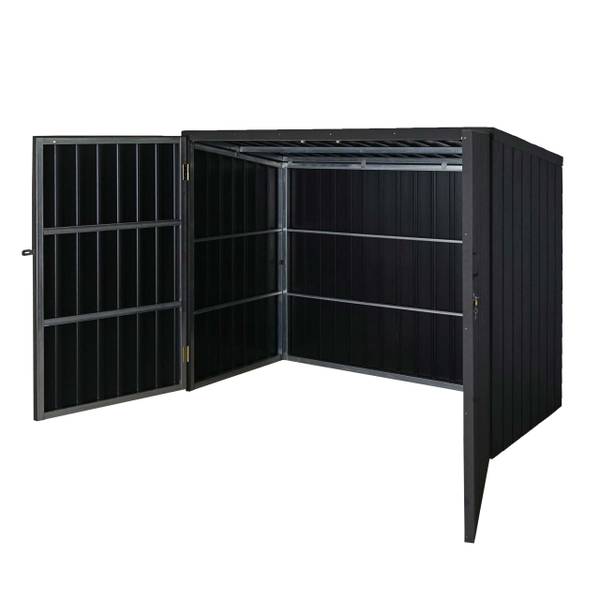 Fahrradgarage J29 (2er) Grau - Metall - Holz teilmassiv - 213 x 172 x 112 cm