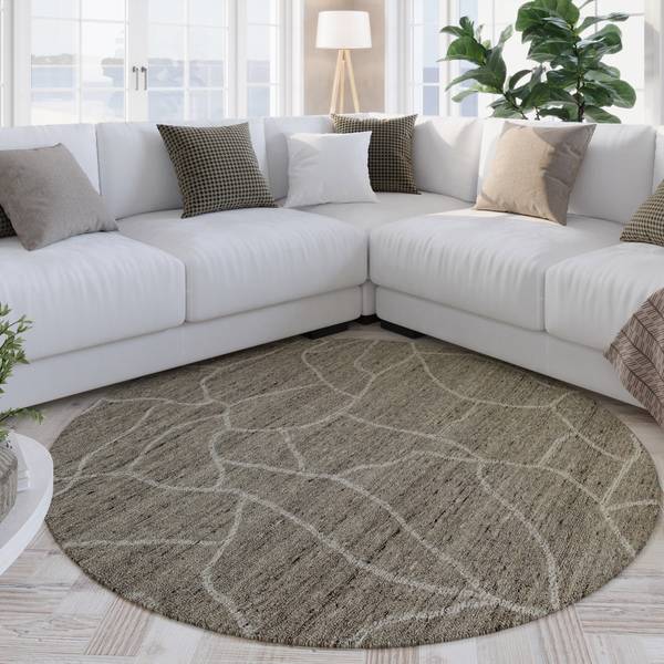 Kurzflorteppich Hamptons FORTYONE Grau - Wolle - 180 x 2 x 180 cm