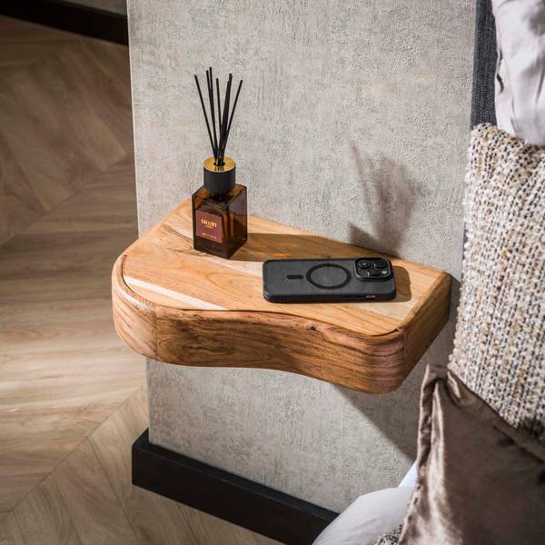 Nachttisch ORGANIC Braun - Massivholz - 40 x 8 x 25 cm