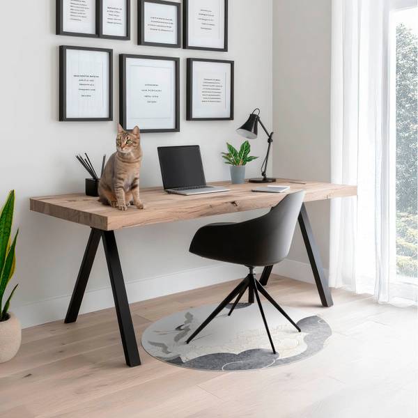 Bodenschutzmatte Kranichflug Schwarz - Vinyl - 100 x 100 cm