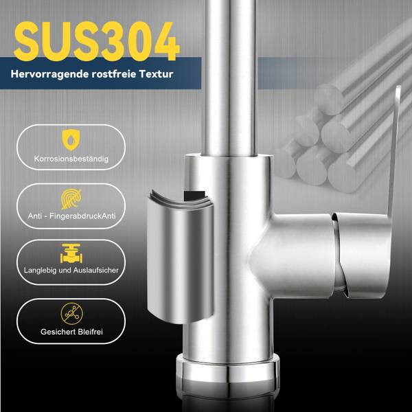 Waschtischarmatur Drake II Silber - Metall - 14 x 14 x 28 cm