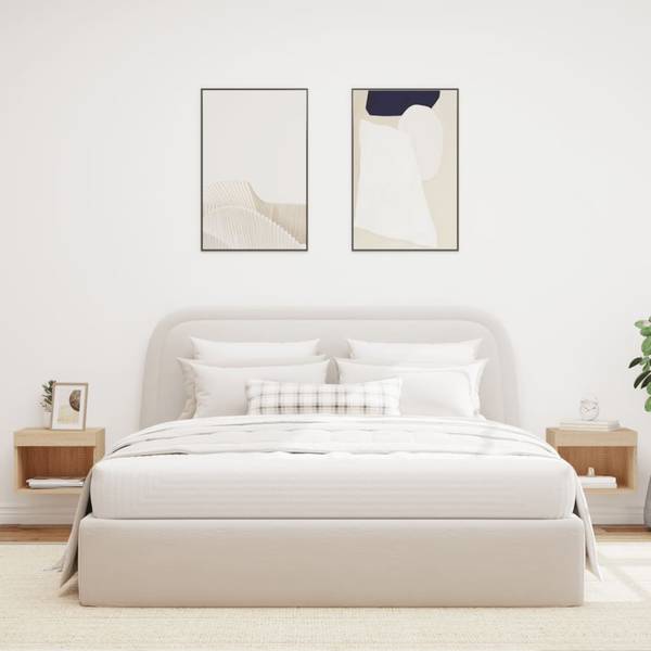 Wand-Nachttische mit LED 2er Set W618 Eiche Sonoma Dekor