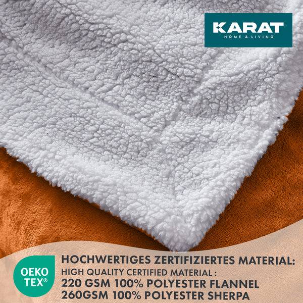 Kuscheldecke Glory Braun - Weiß