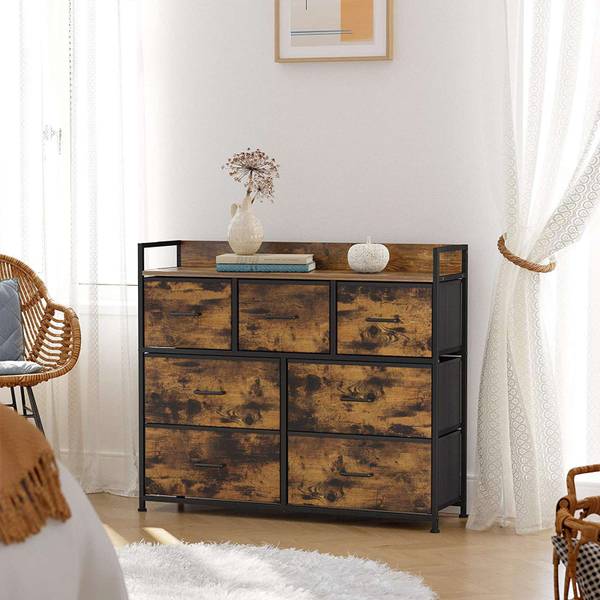 Kommode Schrank Dnipro Braun - Holzwerkstoff - 29 x 85 x 98 cm