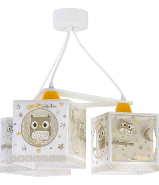 Kinder-Deckenlampe drei Eulen Beige - Kunststoff - 39 x 15 x 39 cm