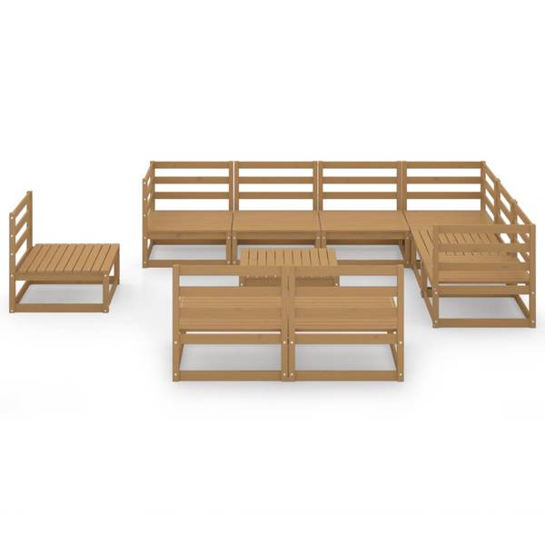 Garten-Lounge-Set 3009830-1 (10-teilig) Braun - Kiefer - 70 x 30 x 70 cm
