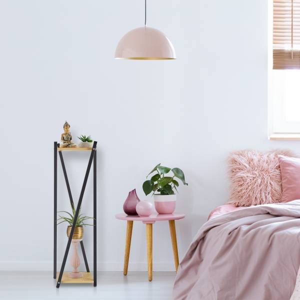 Plantentafel met 2 etages zwart - lichtbruin