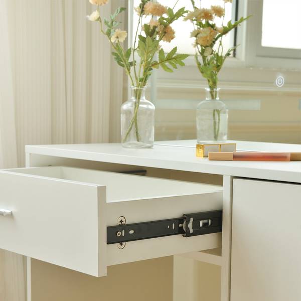 Schminktisch IMANI Weiß - Holzwerkstoff - 90 x 147 x 42 cm