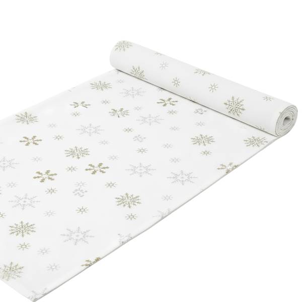 Tischläufer mit Schneeflocken-Design Weiß - Baumwollstoff - 44 x 1 x 178 cm