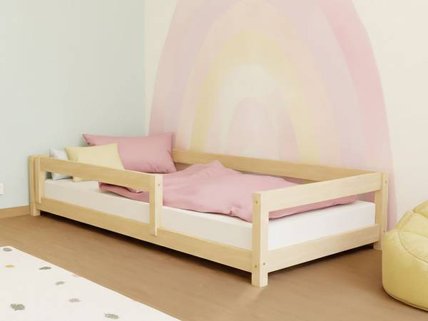 Kinderbett LUCKY 14 Pink - Fichte - 128 x 41 x 208 cm